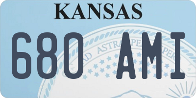 KS license plate 680AMI