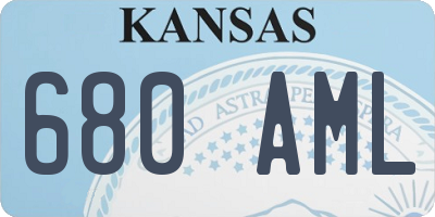 KS license plate 680AML