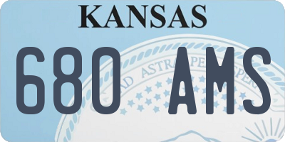 KS license plate 680AMS