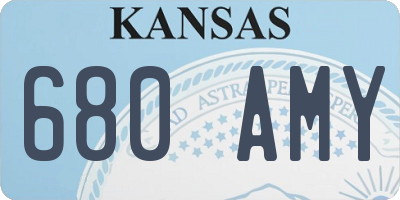KS license plate 680AMY