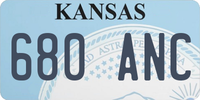KS license plate 680ANC