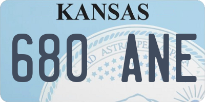 KS license plate 680ANE