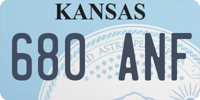 KS license plate 680ANF
