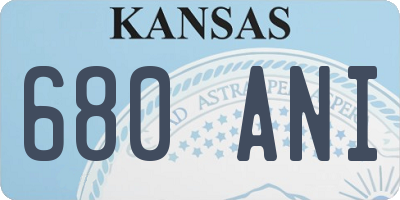 KS license plate 680ANI