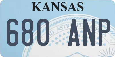 KS license plate 680ANP