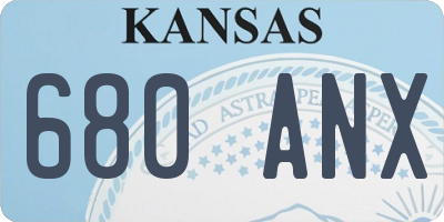 KS license plate 680ANX