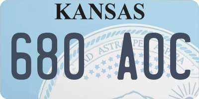 KS license plate 680AOC