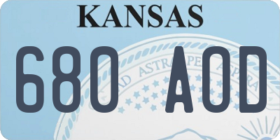 KS license plate 680AOD