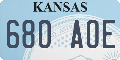 KS license plate 680AOE