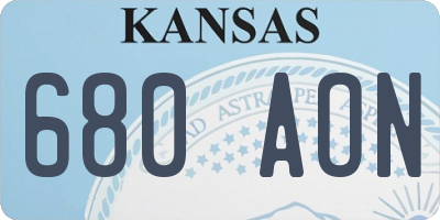 KS license plate 680AON