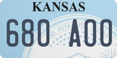 KS license plate 680AOO