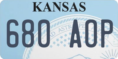 KS license plate 680AOP