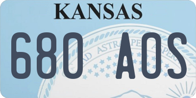 KS license plate 680AOS