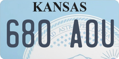 KS license plate 680AOU