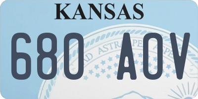 KS license plate 680AOV
