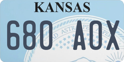 KS license plate 680AOX