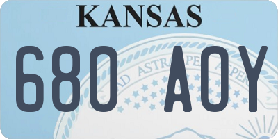 KS license plate 680AOY