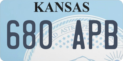 KS license plate 680APB