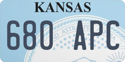 KS license plate 680APC