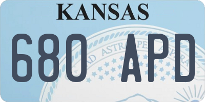 KS license plate 680APD
