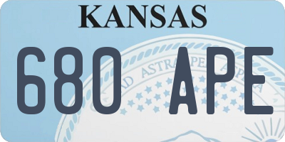 KS license plate 680APE