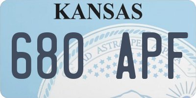 KS license plate 680APF
