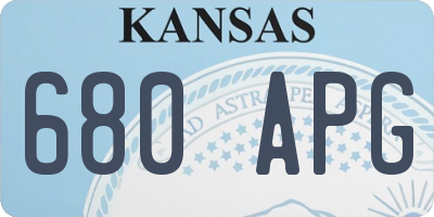 KS license plate 680APG