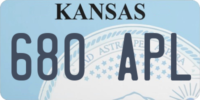 KS license plate 680APL