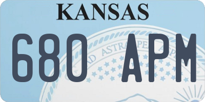 KS license plate 680APM