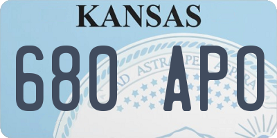 KS license plate 680APO