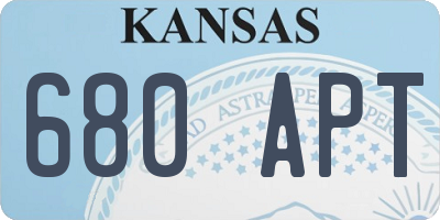 KS license plate 680APT