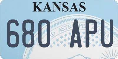 KS license plate 680APU