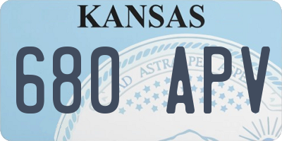 KS license plate 680APV