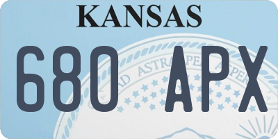 KS license plate 680APX
