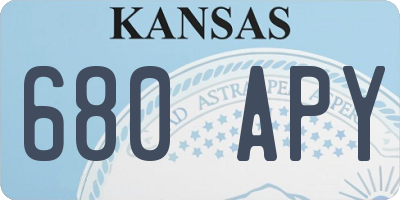 KS license plate 680APY