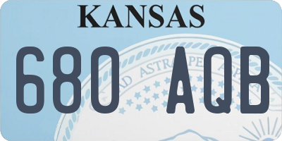 KS license plate 680AQB