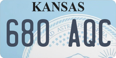 KS license plate 680AQC