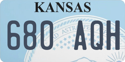 KS license plate 680AQH