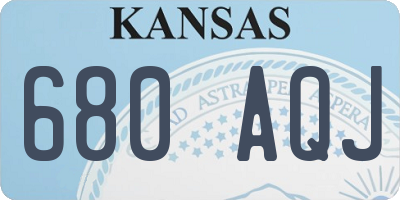 KS license plate 680AQJ