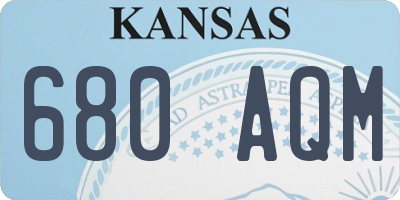 KS license plate 680AQM