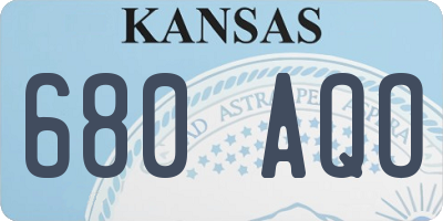 KS license plate 680AQO