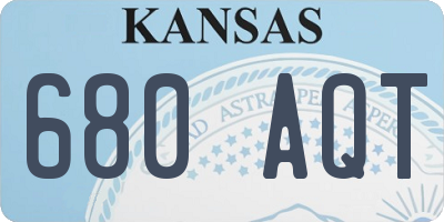 KS license plate 680AQT