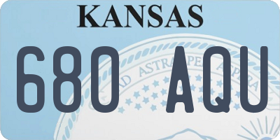 KS license plate 680AQU