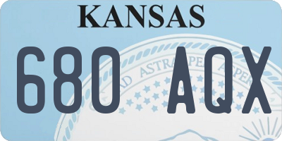 KS license plate 680AQX
