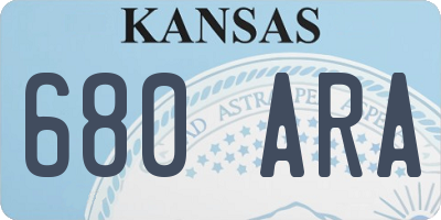 KS license plate 680ARA