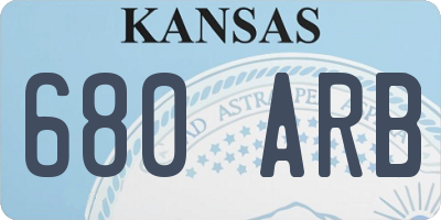 KS license plate 680ARB