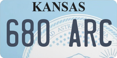 KS license plate 680ARC