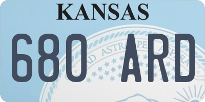 KS license plate 680ARD