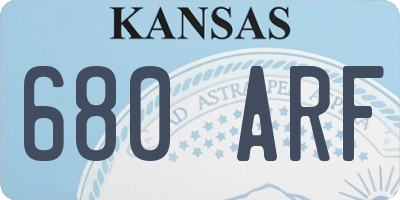 KS license plate 680ARF