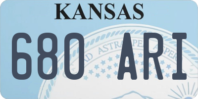 KS license plate 680ARI